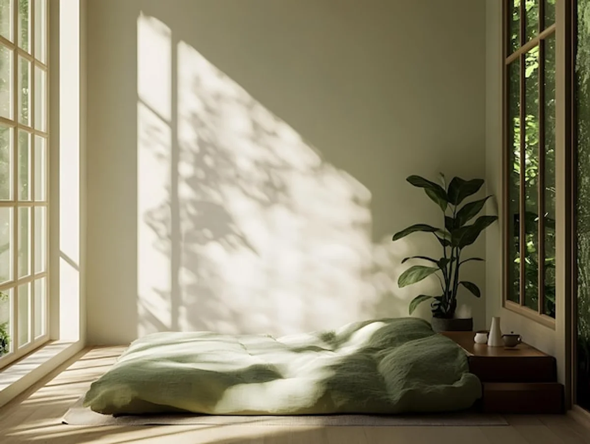 minimalist home interior calming atmosphere natural light