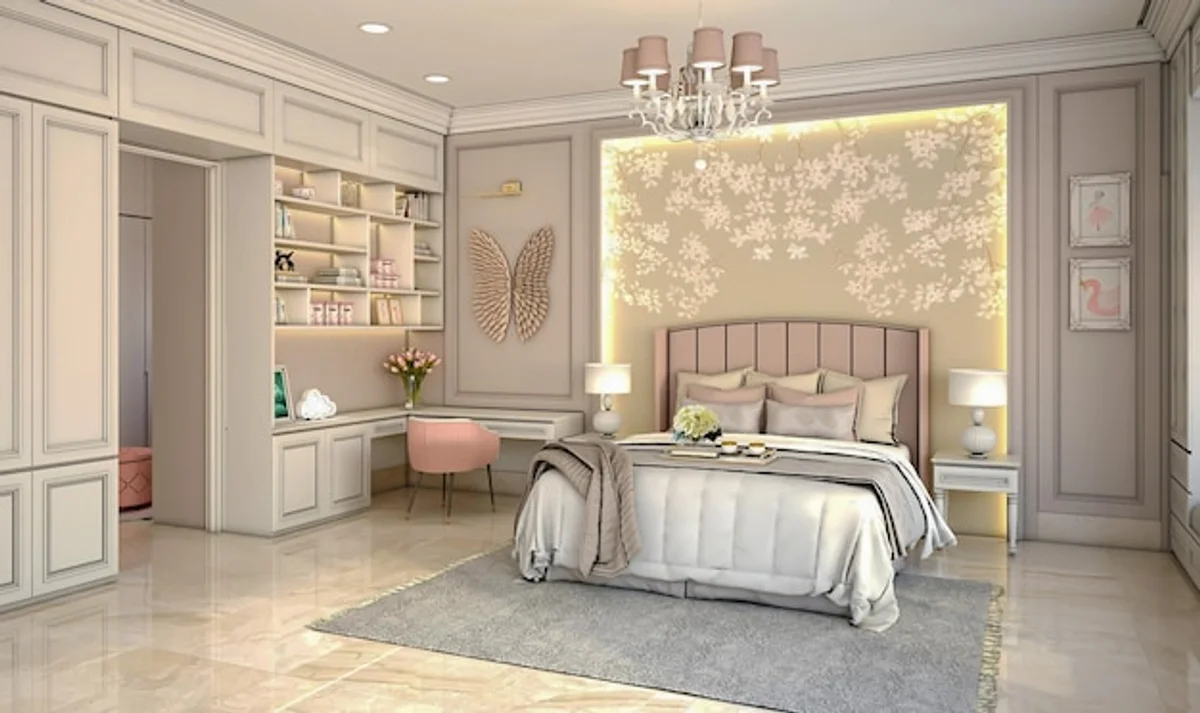 cozy clean bedroom decluttered light neutral colors