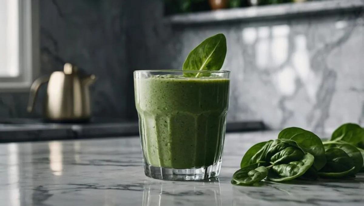 healthy breakfast smoothie glass table sun morning