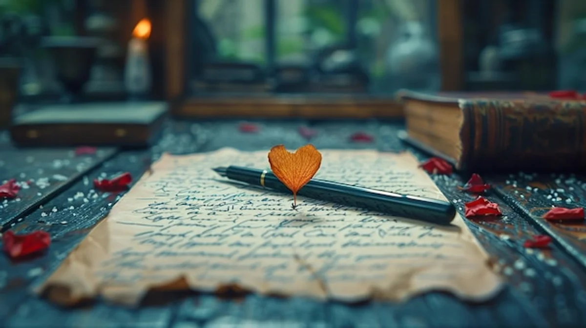 old handwritten love letters on desk