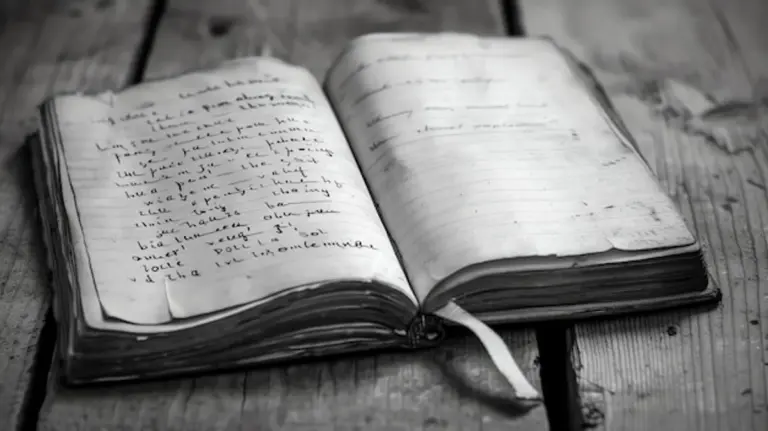 old handwritten productivity notebook on desk