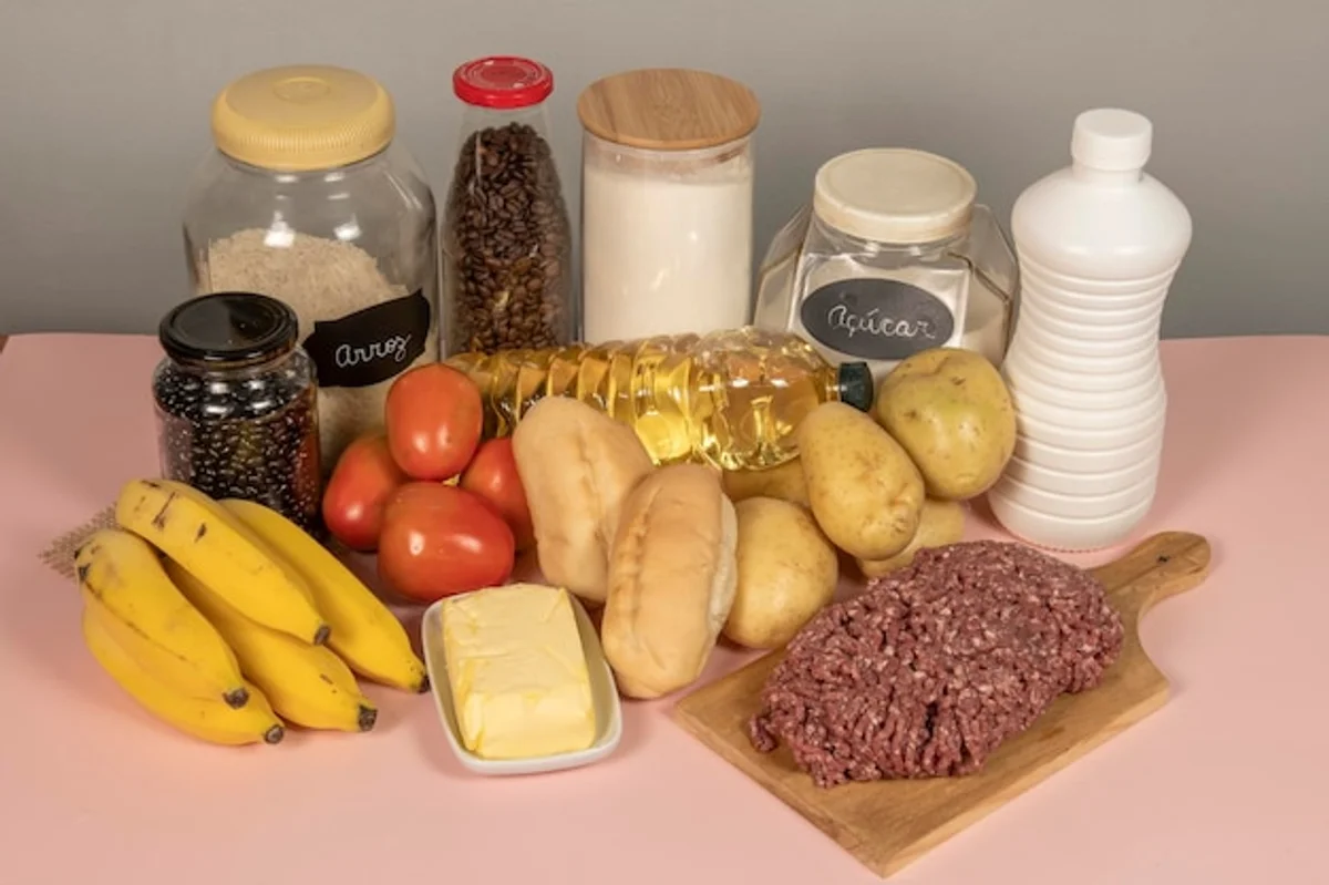 milk and yogurt storage in fridge, German kitchen