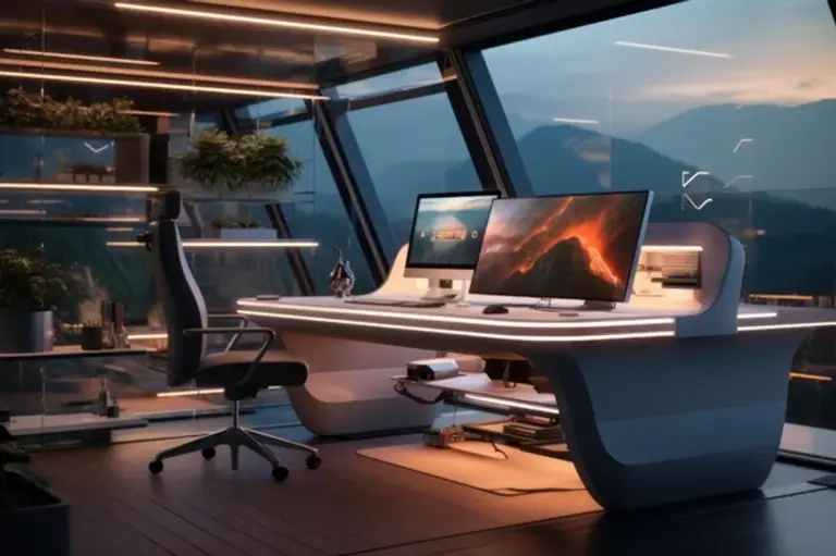 wireless charging pad modern workspace