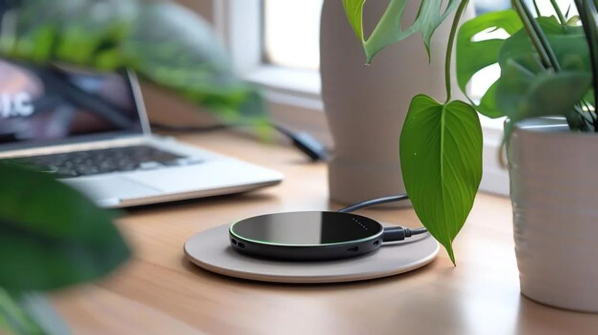 wireless charging pad modern workspace
