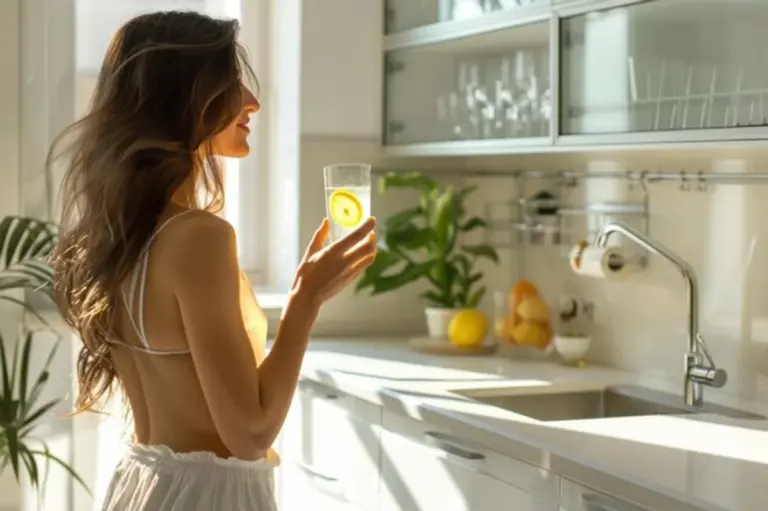 lemon water energy morning routine