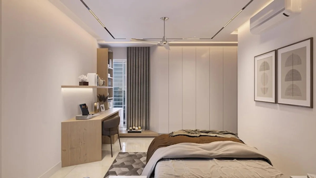 custom built in bedroom storage DIY solution