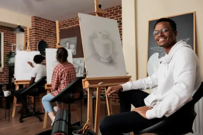 inspiring adults enjoying creative hobbies together