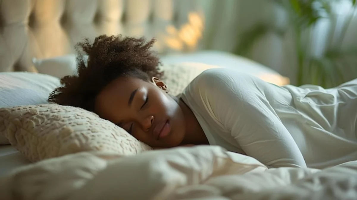 minimalist bedroom night meditation woman