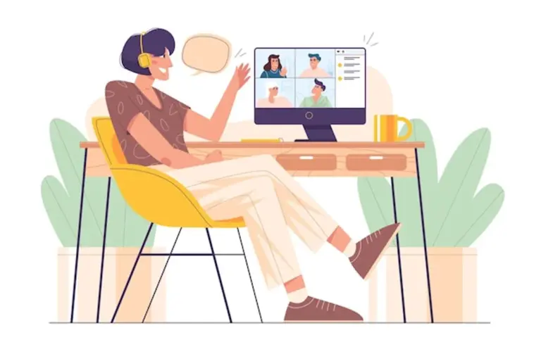 office worker avoiding multitasking and meetings, looking relaxed