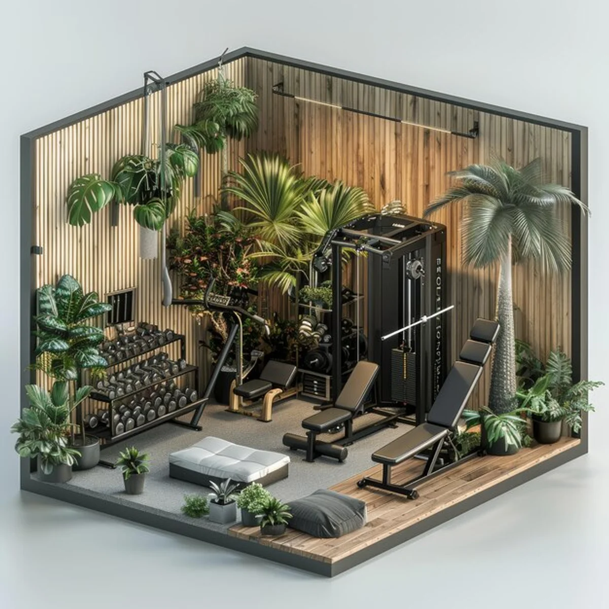 indoor plants fitness motivation room