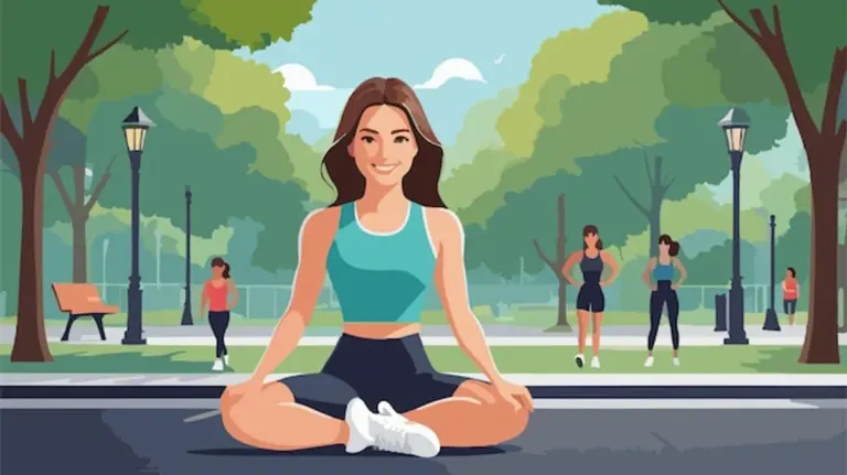 city yoga relaxation urban stress relief woman mat outdoor