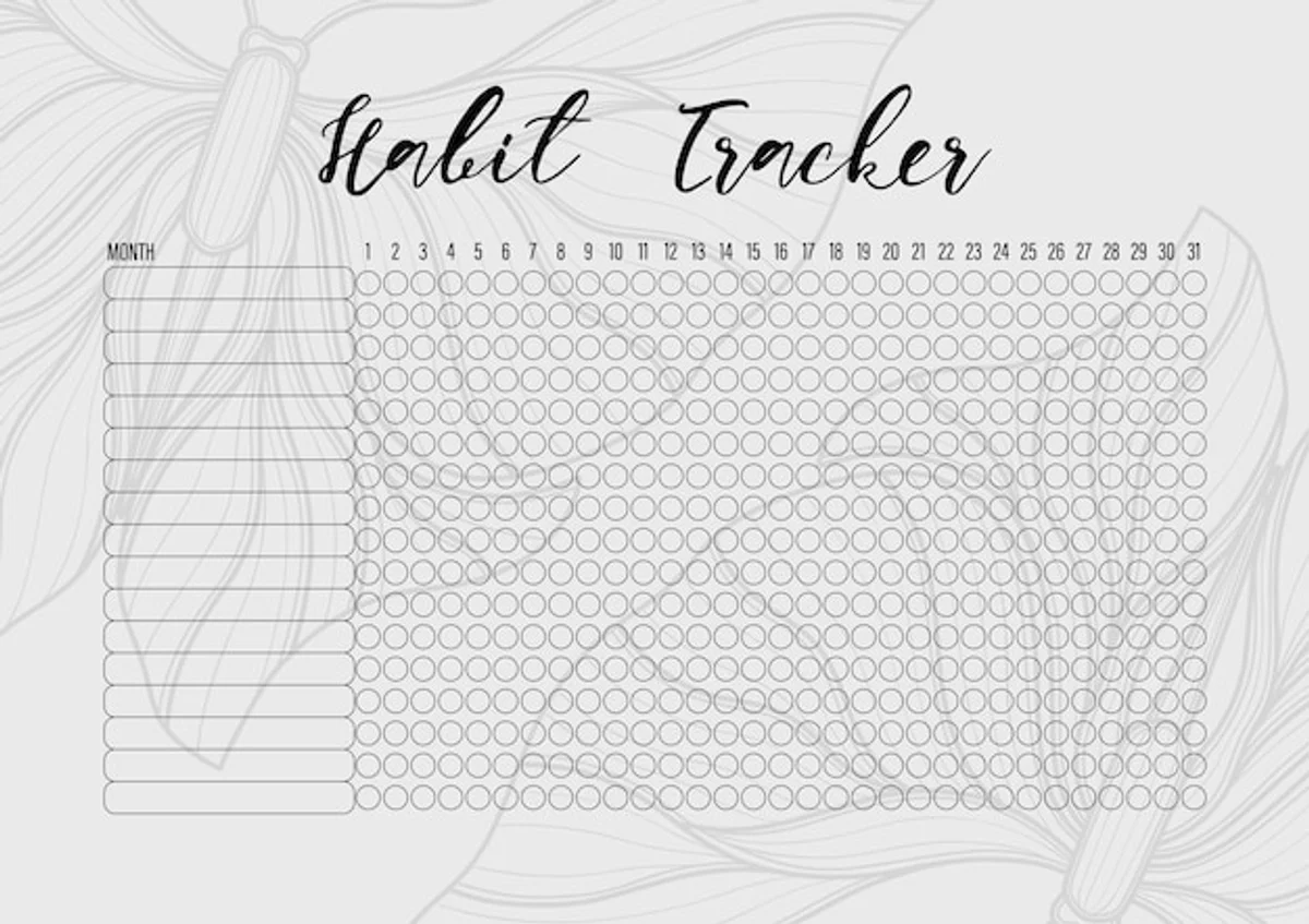 habit tracking journal at modern desk