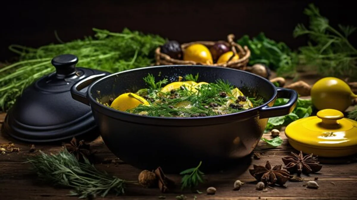 fresh herbs and spices on wooden table kitchen germany healthy food