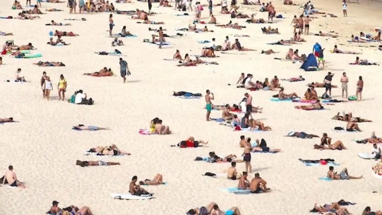 relaxed beach vacation mood aerial view