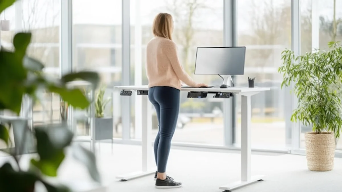 standing desk healthy office modern workspace