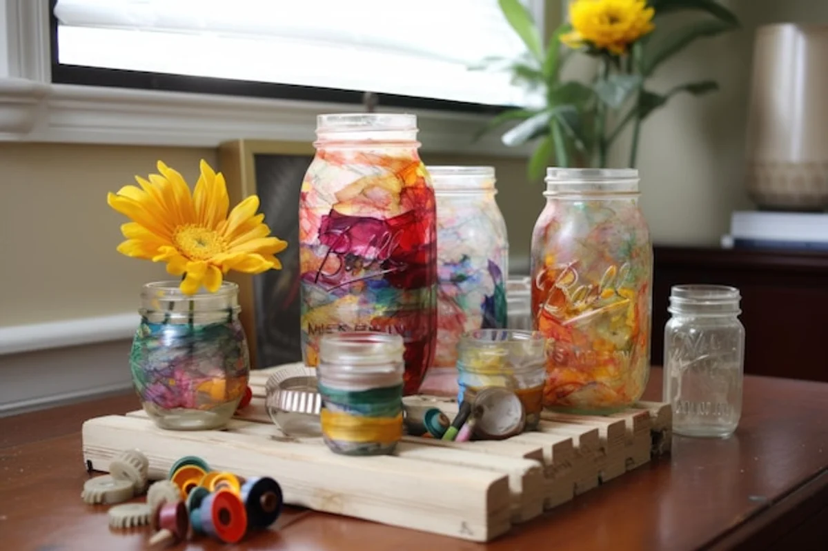 upcycled jars craft room storage decor