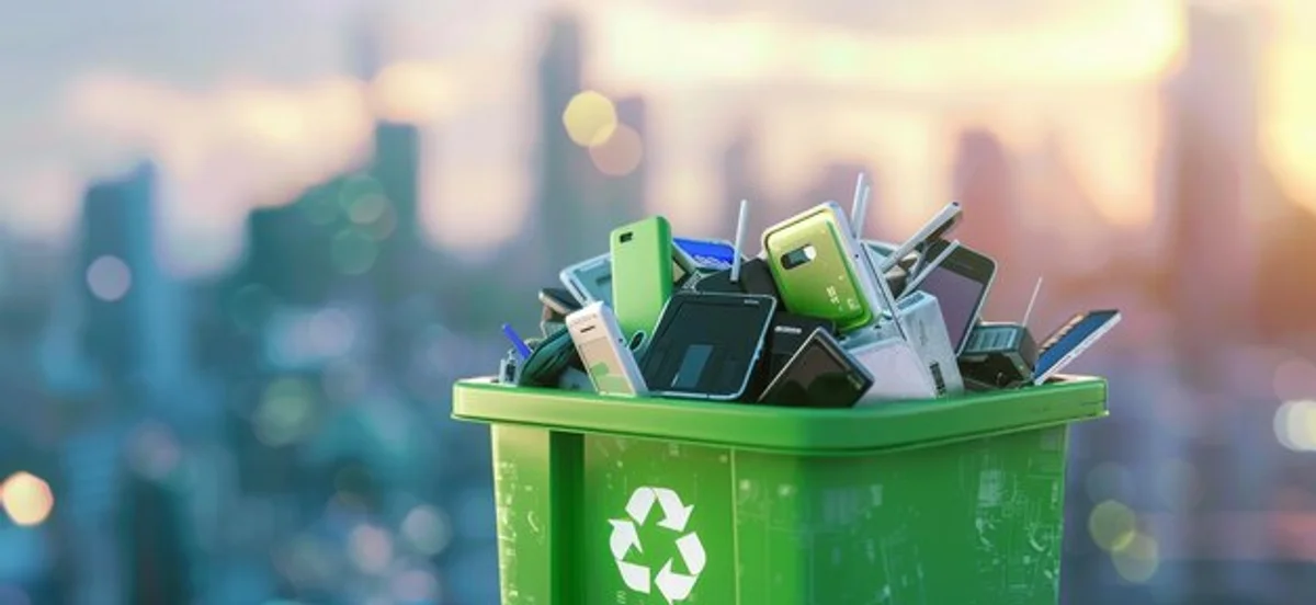 handy case recycling bin eco smartphone waste