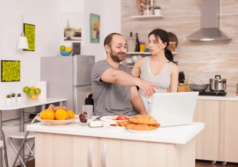 couple laughing during argument