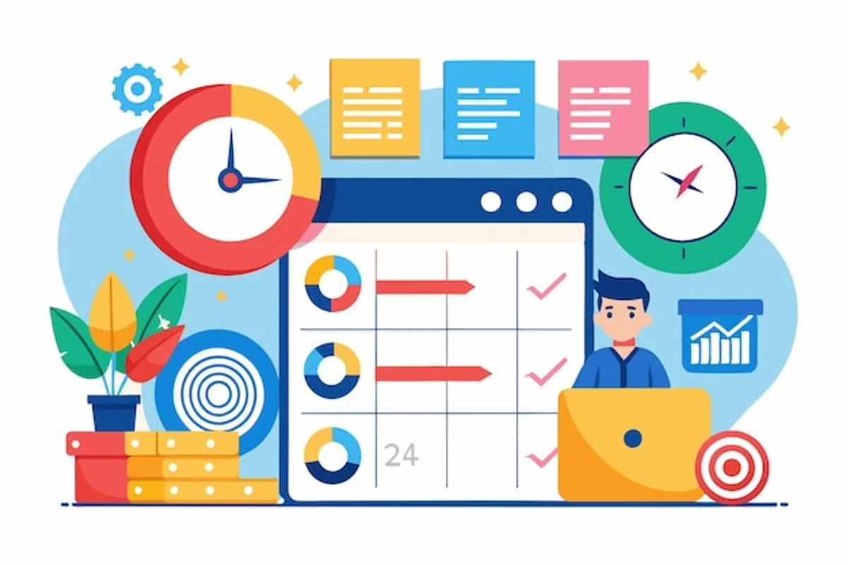 colorful calendar time blocking productivity