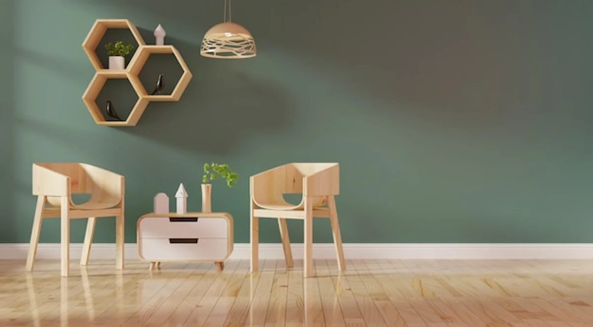 minimalist living room with uncomfortable furniture arrangement