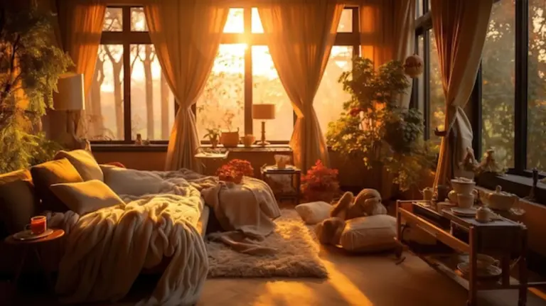 feng shui cozy living room conversation