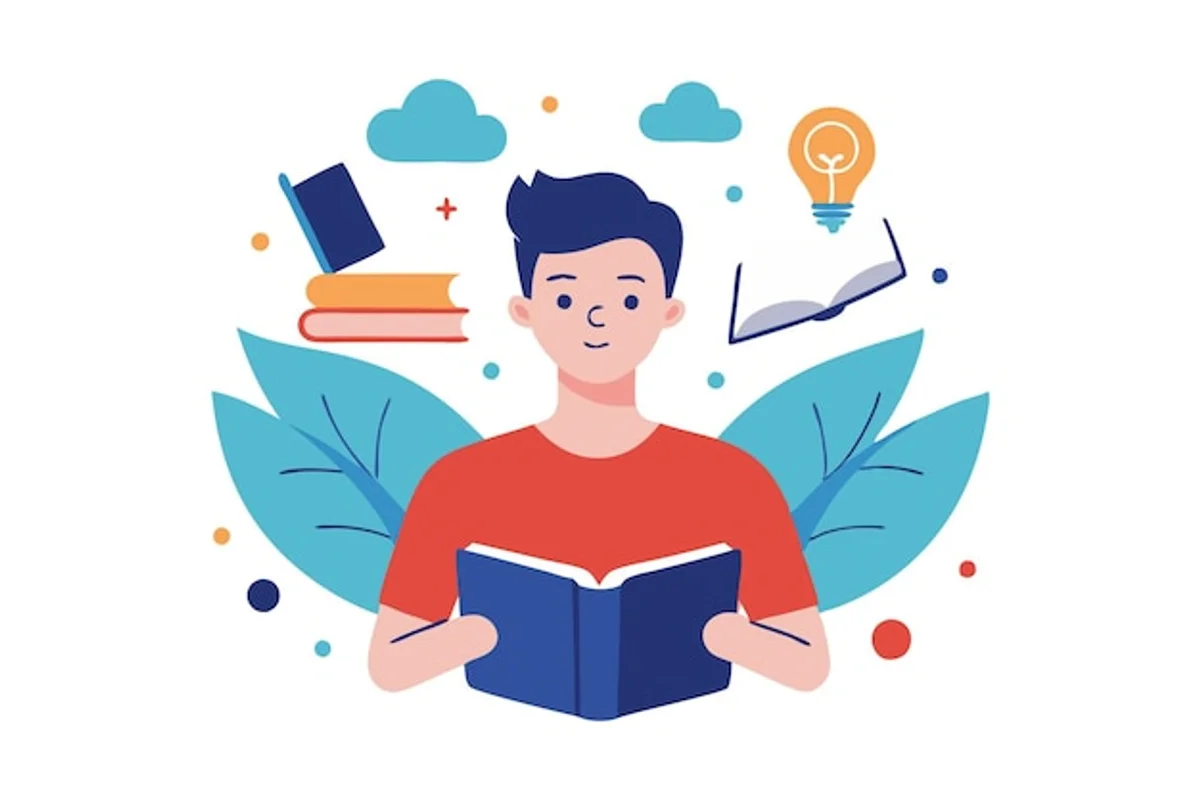 creative person reading notebook art inspiration