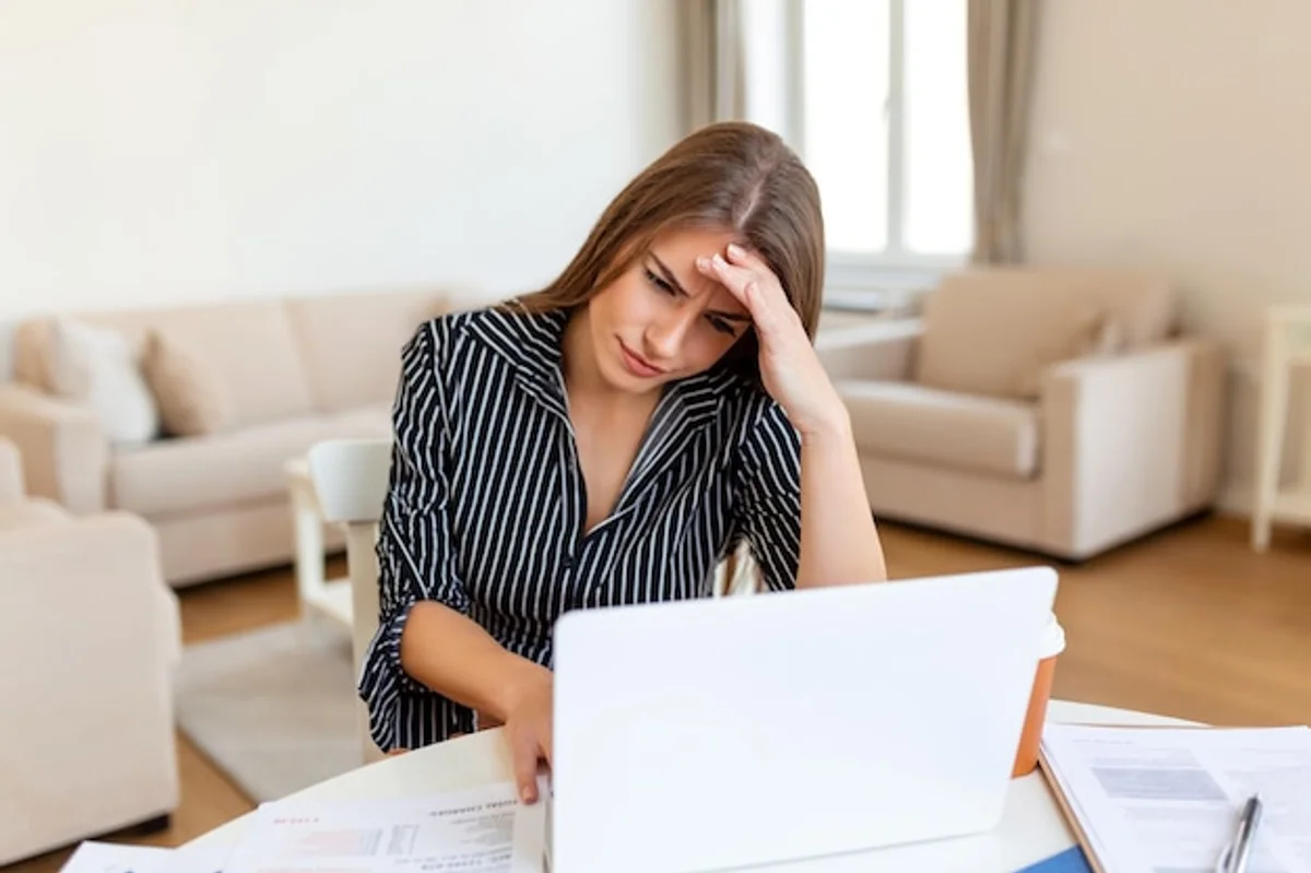 creative block desk frustrated person