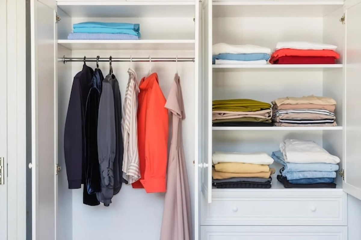 minimalistischer Kleiderschrank Vorher Nachher