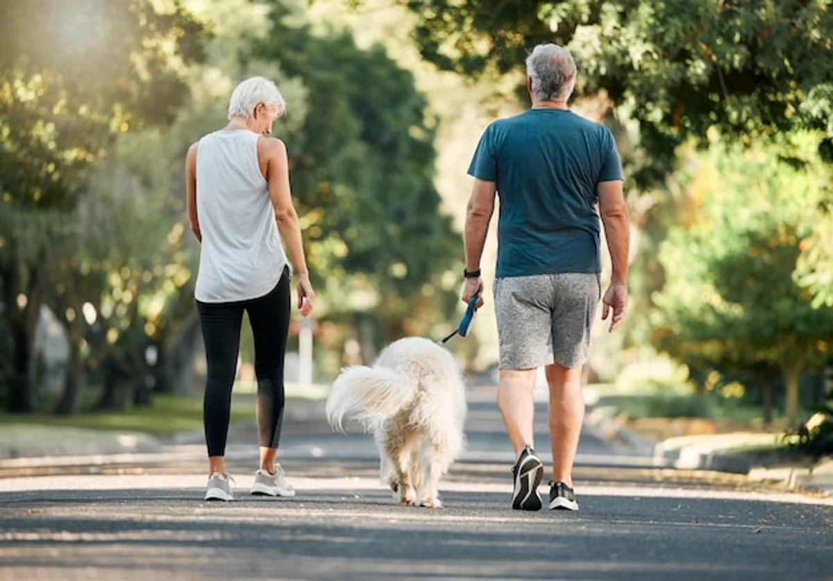 elderly man walking outdoors active lifestyle energy