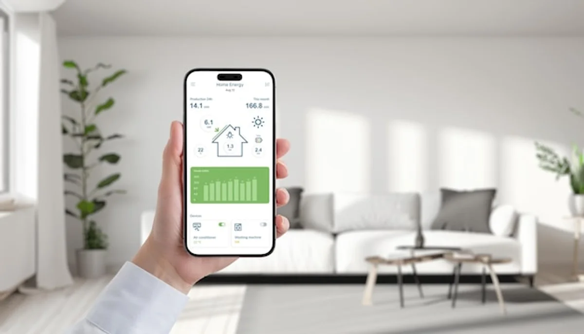 hand controlling smart heating thermostat app cozy home