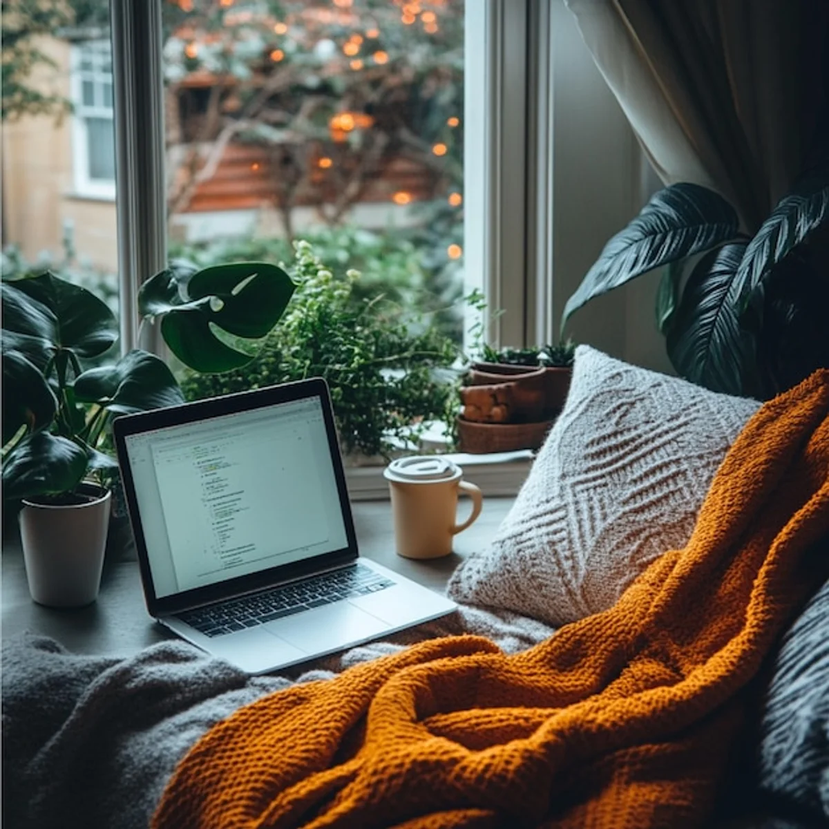 modern home office focus productivity break window