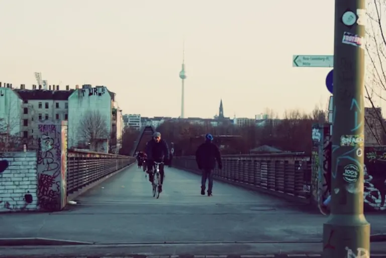 city bicycle commuter rain gear Germany