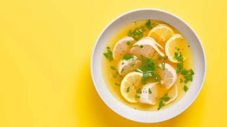 lemon juice in soup top view fresh vibrant