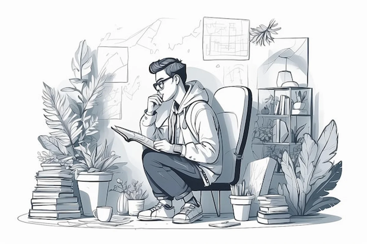 creative break sketching at desk