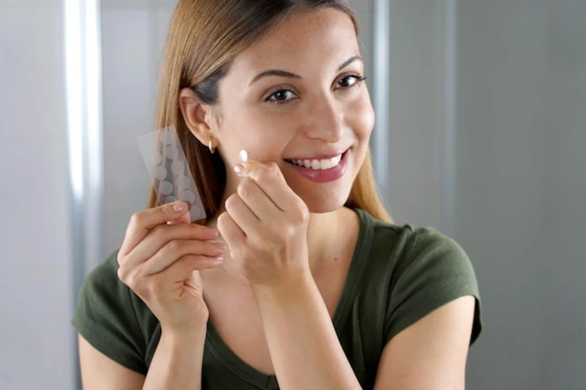 close up pimple toothpaste face application