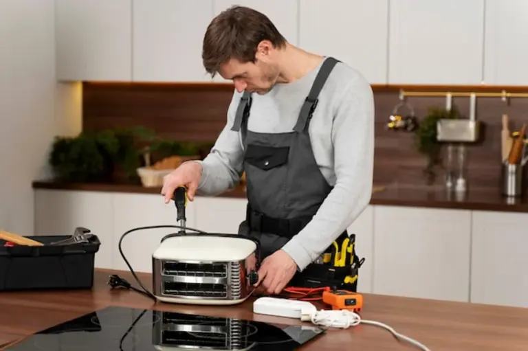 german family saving electricity at home, turning off appliances