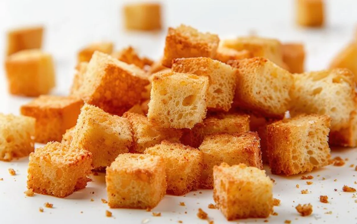 crispy homemade bread from leftovers on baking tray