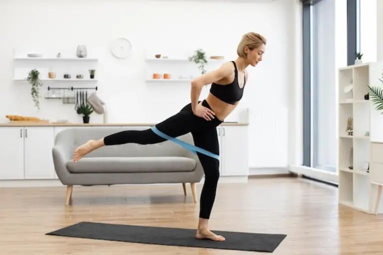 home fitness workout resistance bands minimalistic interior