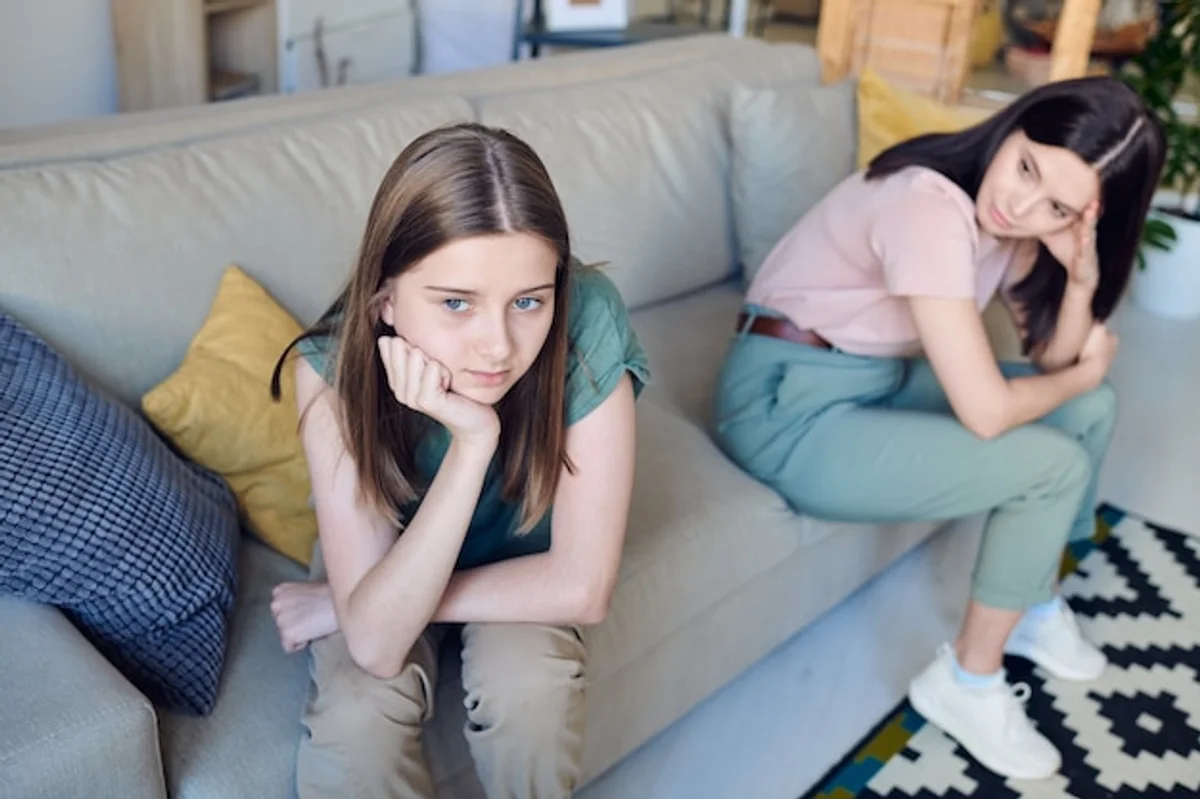family misunderstanding living room