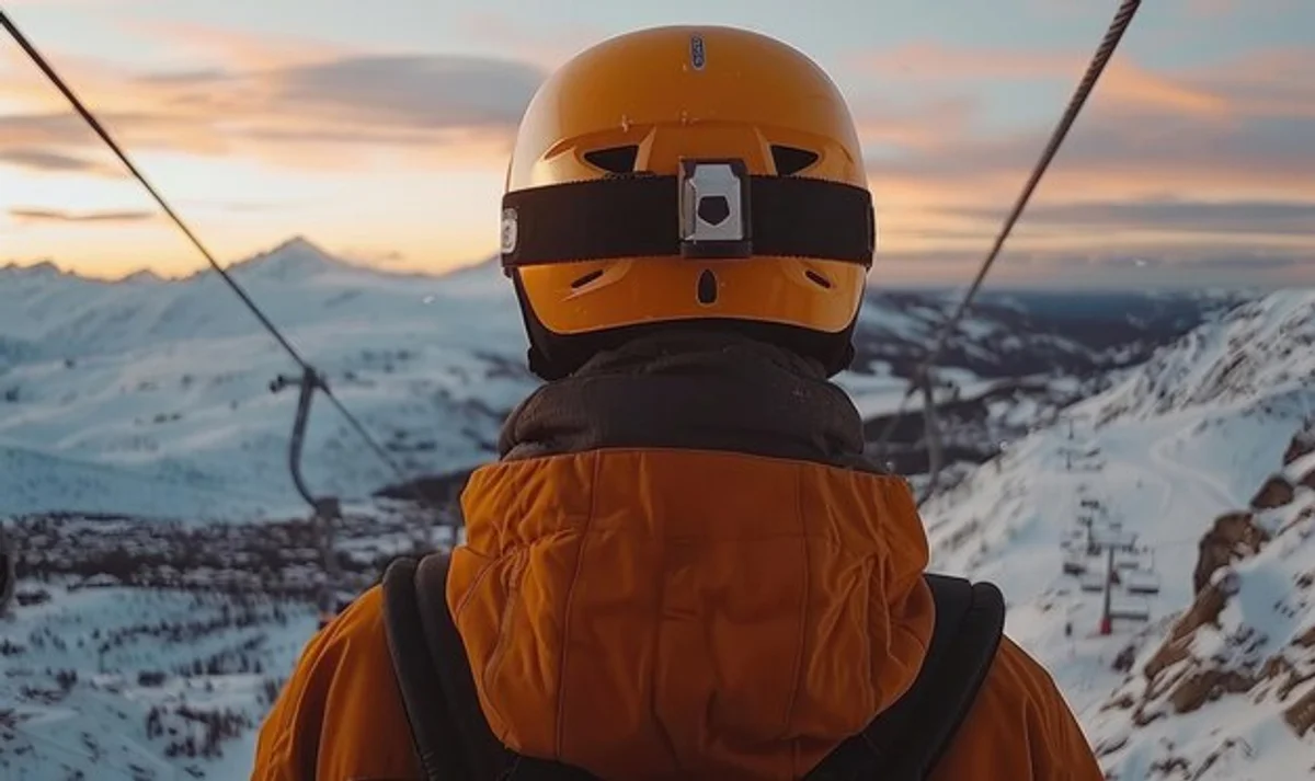 group of hikers using mobile route app in alpine landscape