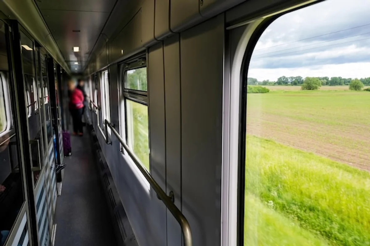 cozy european train interior with travelers