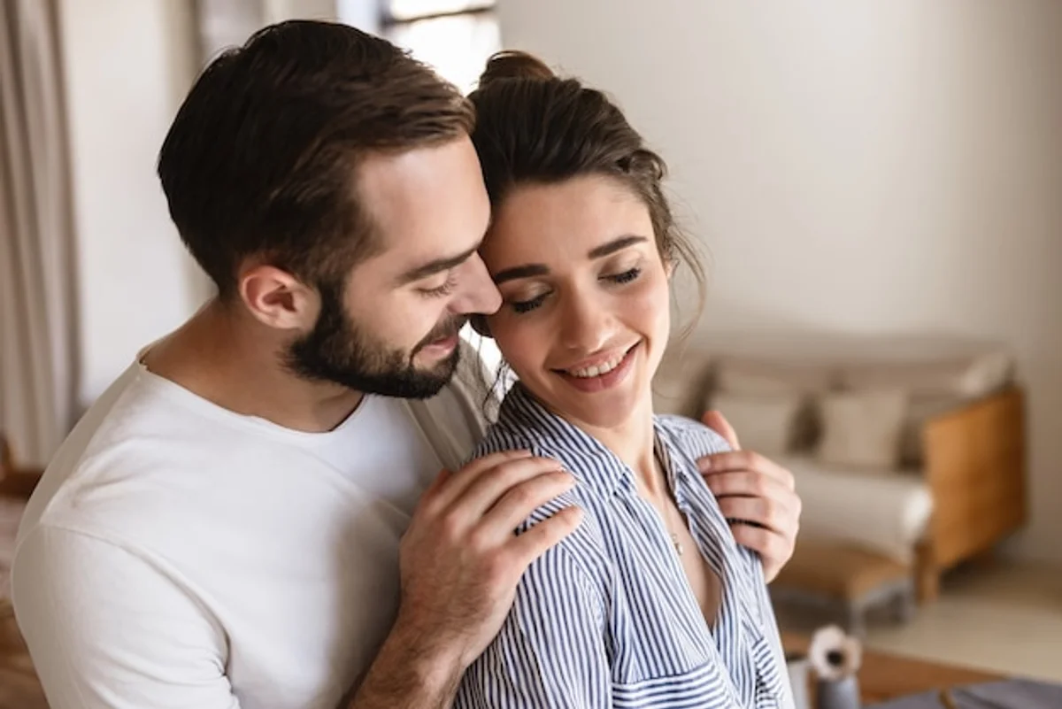 happy couple gentle everyday touch