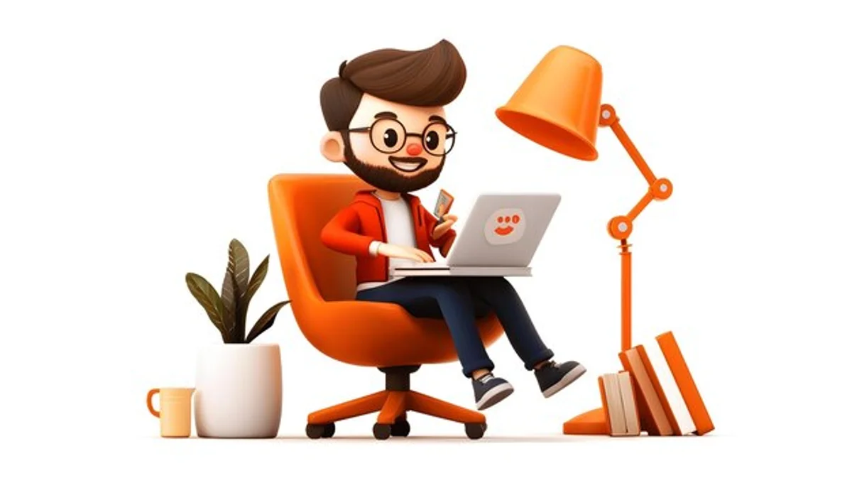 modern workspace productivity app laptop home office person