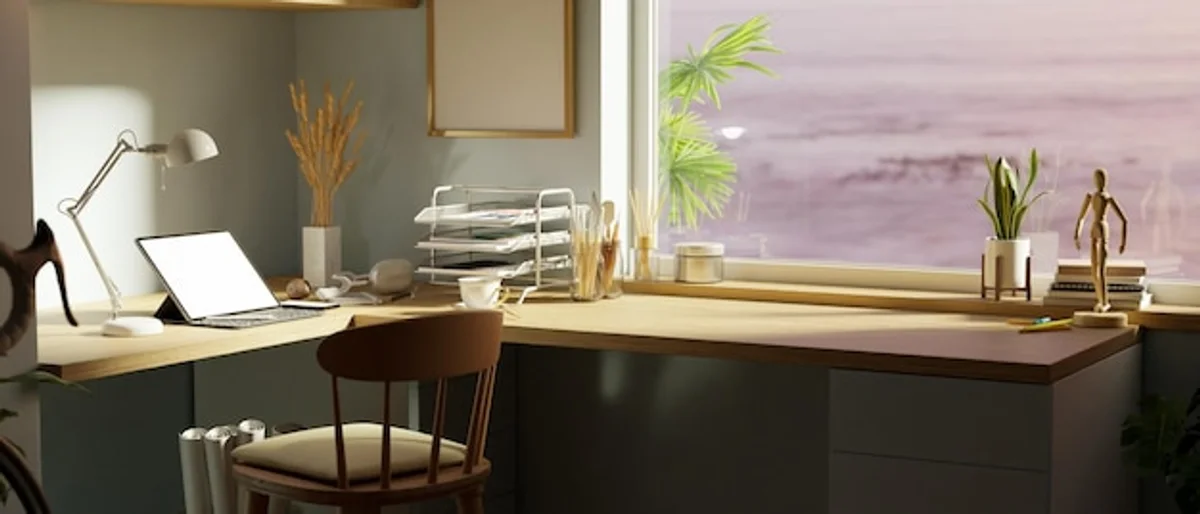 feng shui desk setup modern office