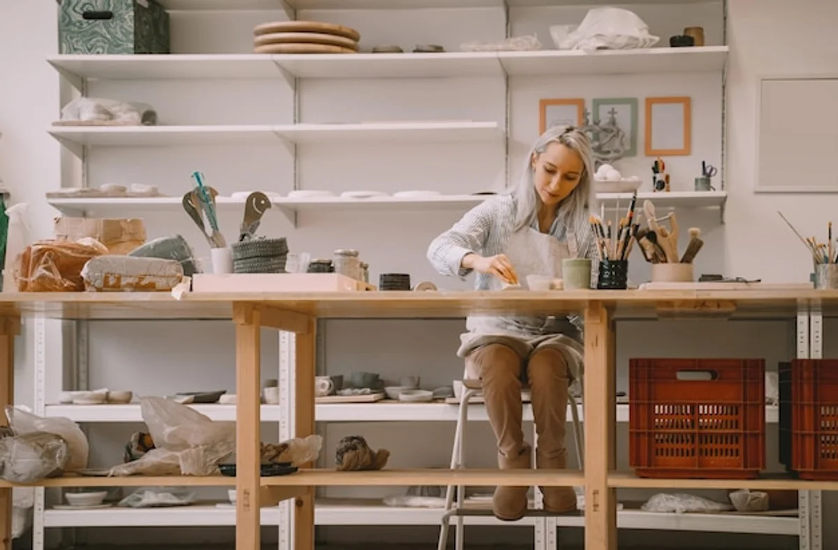 people creating art using kitchen items