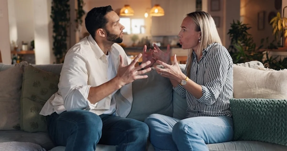 couple communication problem living room
