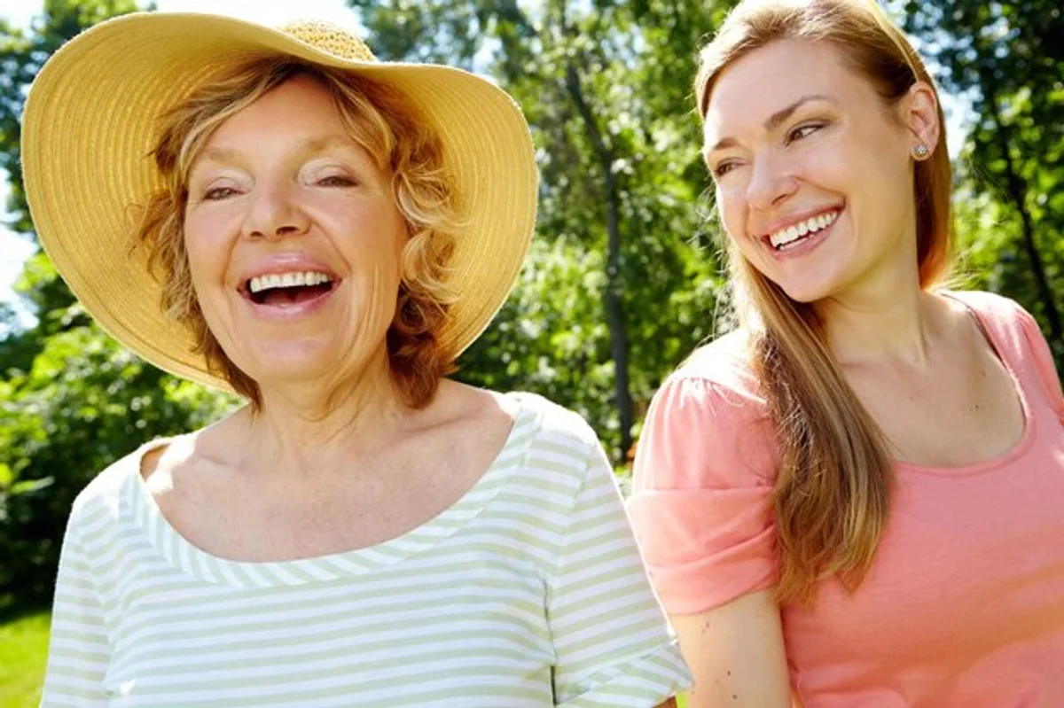 energetic senior woman smiling outdoors Germany