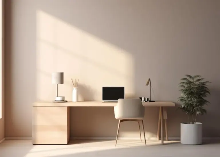 minimal clean office desk for productivity
