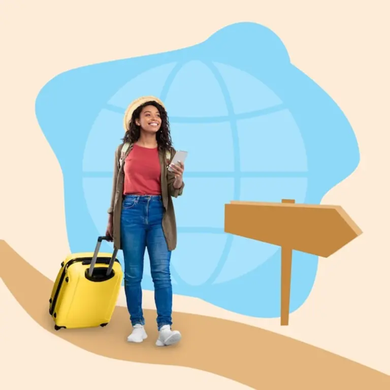 travel booking app smartphone happy traveler