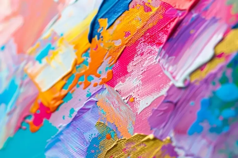 vibrant color painting close up